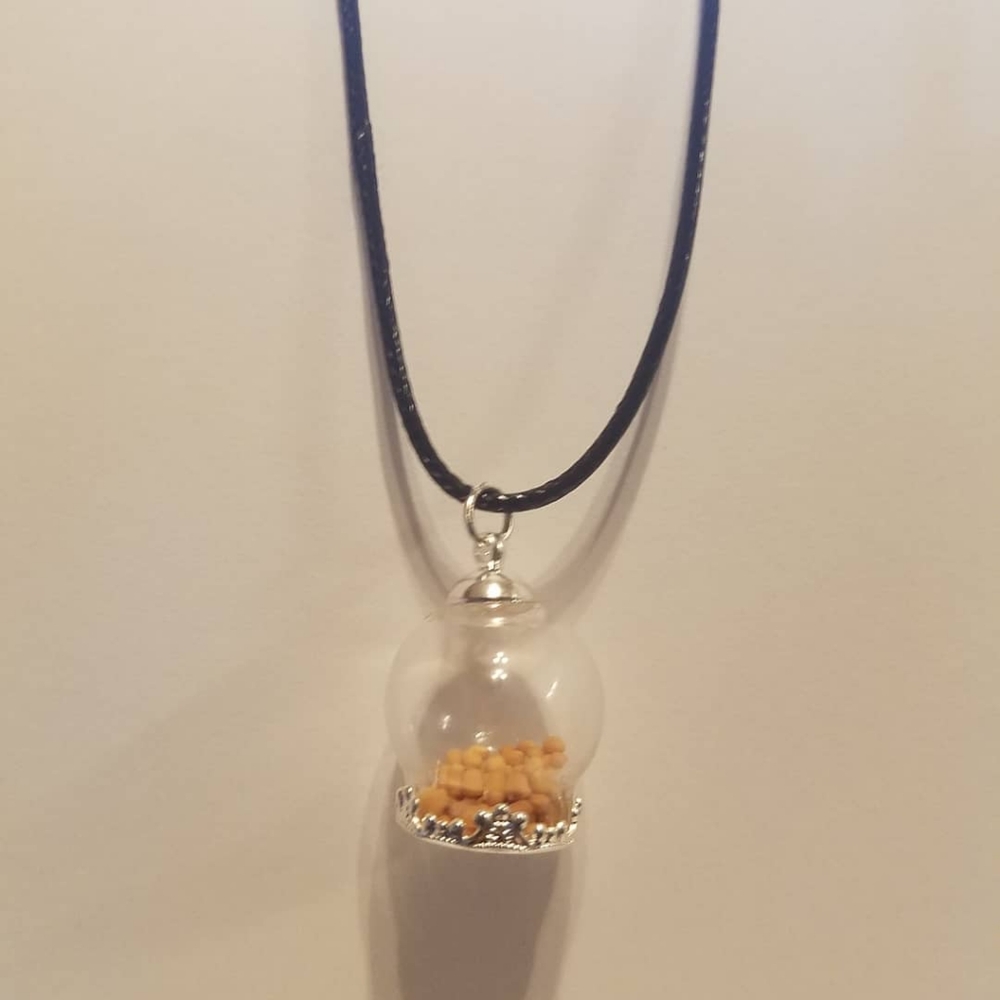 Mustard seed charm necklace